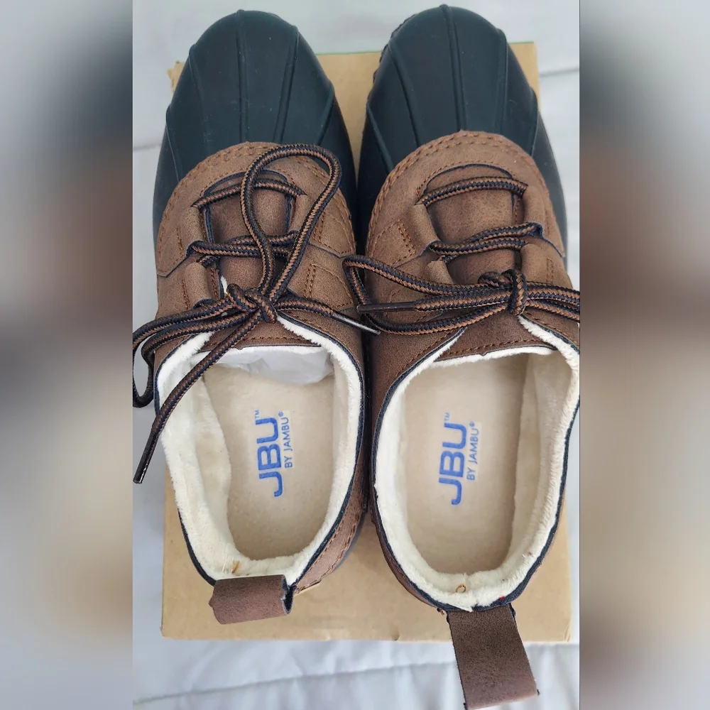 JBU Brown and Black Neutral Waterproof Duck Shoes Women's Size 6.5 Preppy Cozy